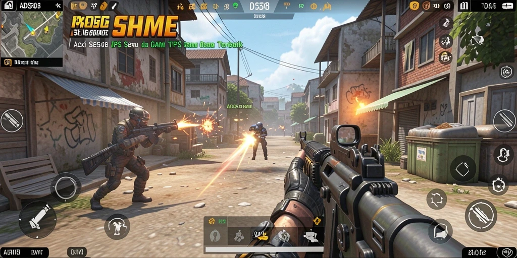 Screenshot utama menampilkan aksi seru gameplay TPS di ADS508.