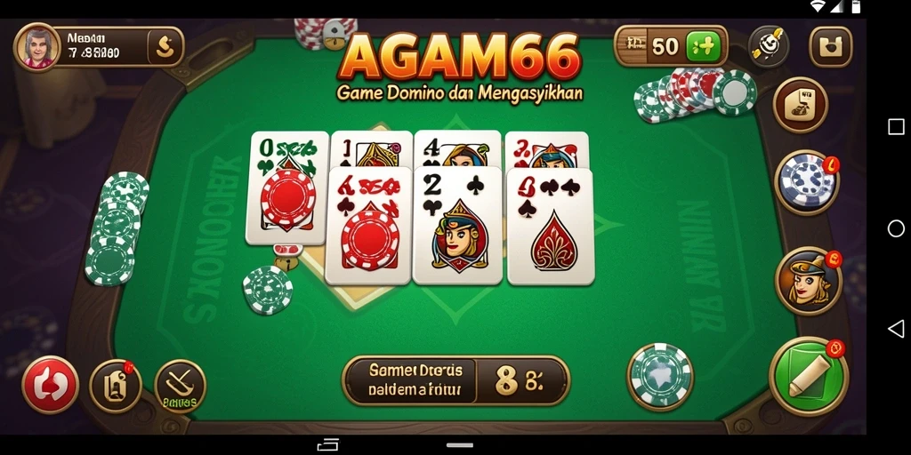 Screenshot dari gameplay seru AGAM66, menunjukkan pertarungan Domino yang intens.