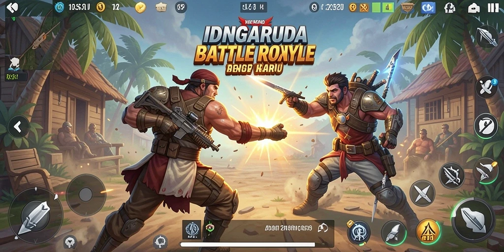 Gameplay seru dan intens di IDNGARUDA Battle Royale.