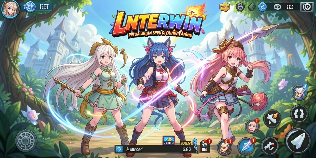 Gameplay LNTERWIN penuh warna dan animasi dinamis.