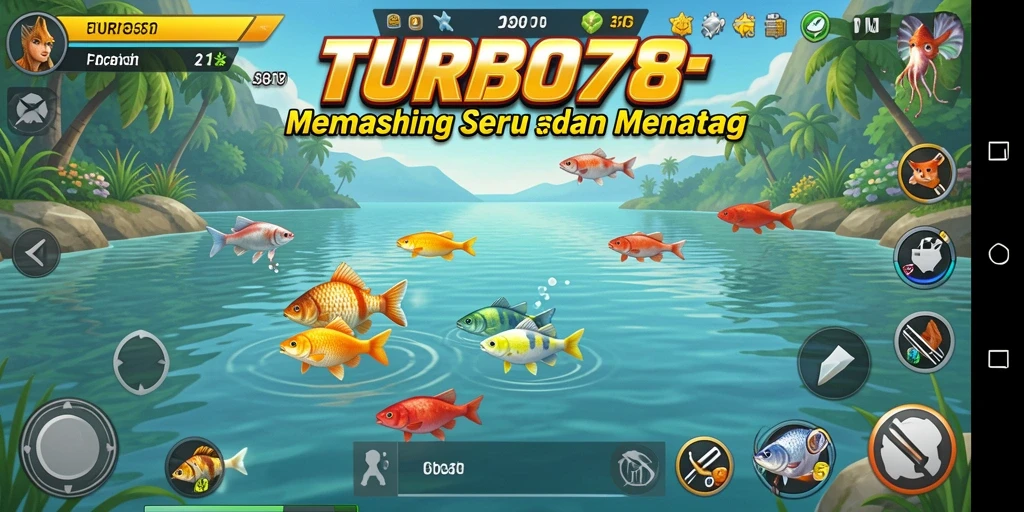 Tampilan gameplay memancing yang seru dan mendetail.