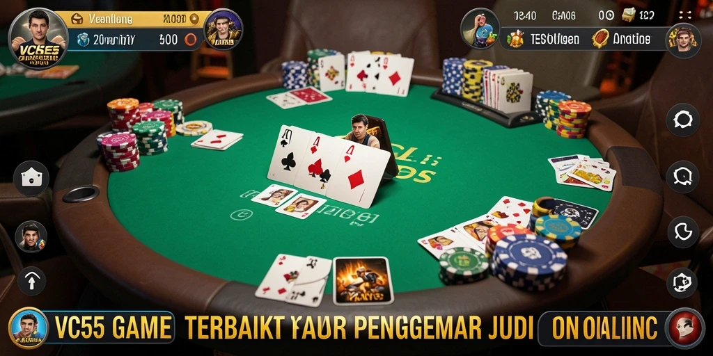 Screenshot dari gameplay VC55 yang mendebarkan saat bermain Poker.